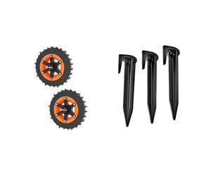 WORX - Roues lestées cramponnées - Aère Le Sol et améliore l'adhérence de Votre Robot Landroid L & Lot De 100 Piquets De Fixation Pour Cbles Périphériques - WA0179