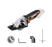 WORX - Scie circulaire sans fil 20V - WORXsaw - WX527.9 - 85 mm (livrée sans batterie ni chargeur, livré avec adaptateur aspirateur, profondeur de coupe de 27 mm,guide et coffret)