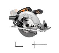 WORX Scie circulaire sans fil 20V WX520.9, Lame 190mm, Profondeur de Coupe Max de 67,5 mm, Moteur Brushless, Coupe en Biseau, Compacte et Ergonomique, Sans Batterie ni Chargeur
