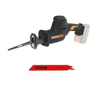 WORX Scie Sabre sans Fil 20V WX501.9, Course de 26mm, Jusqu'à 80mm, Moteur Brushless, Multimatériaux, Vitesse Variable, Légère et Ergonomique, Sans Batterie ni Chargeur