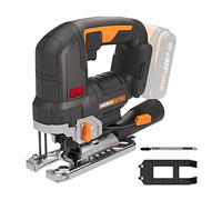 WORX Scie Sauteuse sans Fil 20V WX542.9, Course de 29mm, Jusqu'à 120mm, Moteur Brushless, Multimatériaux, Vitesse Variable, Système pendulaire, Sans Batterie ni Chargeur