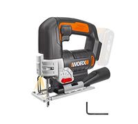 WORX Scie Sauteuse sans Fil 20V WX543.9, Course de 24mm, Jusqu'à 80mm, Multimatériaux, Système pendulaire, Vitesse Variable, Compacte et Légère, Sans Batterie ni Chargeur