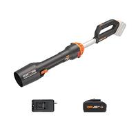 WORX NITRO - Souffleur de feuilles mortes sans fil - Brushless -20V-4Ah - WG543E (idéal grandes surfaces, 209km/h, 696 m³/h, Air Amplifier technology , livré avec une batterie et un chargeur)