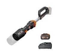 WORX Souffleur sans Fil brushless 20V WG543E, Vitesse de 209km/h, Moteur Puissant et léger, 2 Modes de Vitesses Variables, Technologie Turbine, livré avec 1 Batterie 4Ah et Chargeur Rapide