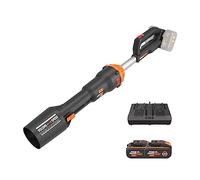 WORX Souffleur sans Fil Brushless 40V WG585E, Vitesse 266 km/h, moteur puissant et léger, 2 modes de vitesses pour plus d'efficacité, livré avec 2 batteries de 4Ah, chargeur double