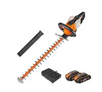 WORX - Taille-haies Sans Fil 40V (2X20V) - WG284E - ⌀27 Mm (Livré Avec Batterie Et Chargeur, Lame De 60 Avec Protection De Lame)