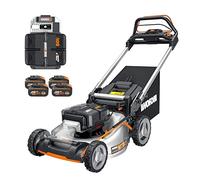 WORX NITRO-Tondeuse à gazon Brushless sans fil 80V-4,20V,4Ah - WG761E -51cm-Jusqu'à 1000m² sur une charge (Livrée avec 4 batt. 20V 4Ah, un chargeur, sac de 70 L,mulching, 7 positions de coupe)