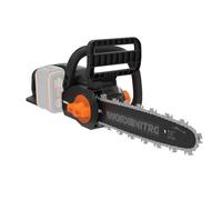 WORX Tronçonneuse Électrique sans Fil 20V WG350E.9, Guide de 30cm, Vitesse 10m/s, Lubrification et Tension Automatiques, Moteur Brushless, Frein de Chaîne, Livrée sans batterie ni chargeur