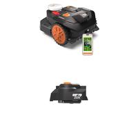 WORX Vision Cloud 2WD WR304E Robot Tondeuse 400 m² sans Fil périphérique + Cut-to-Zero (évitement d'obstacles par IA, Navigation VSLAM + RTK Cloud, cartographie Automatique, contrôle Via Application)