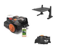 WORX Vision Cloud 2WD WR304E Robot tondeuse 400 m² sans fil périphérique + Garage + Cut-to-Zero (évitement d'obstacles par IA, navigation VSLAM + RTK Cloud, cartographie automatique, contrôle via app)