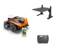 WORX Vision Cloud 2WD WR312E Robot Tondeuse 1200 m² sans Fil périphérique + Garage + Antivol (évitement d'obstacles IA, Navigation VSLAM + RTK Cloud, cartographie Auto, contrôle Via app, Cut-to-Zero)