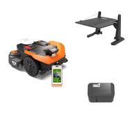 WORX Vision Cloud 2WD WR330E Robot Tondeuse 3000 m² sans Fil périphérique + Garage + Antivol (évitement d'obstacles IA, Navigation VSLAM + RTK Cloud, cartographie Auto, contrôle Via app, Cut-to-Zero)