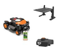 WORX Vision Cloud 4WD WR341E Robot Tondeuse 1000 m² sans Fil périphérique + Garage + Cut-to-Zero (évitement d'obstacles par IA, Navigation VSLAM + RTK Cloud, Pente de 84%, cartographie Automatique)