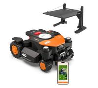 WORX Vision Cloud 4WD WR342E Robot Tondeuse 2000 m² sans Fil périphérique + Garage (évitement d'obstacles par IA, Navigation VSLAM + RTK Cloud, Pente de 84%, cartographie Auto, contrôle Via app)