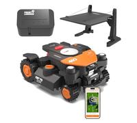 WORX Vision Cloud 4WD WR344E Robot Tondeuse 4000 m² sans Fil périphérique + Garage + Antivol (évitement d'obstacles par IA, Navigation VSLAM + RTK Cloud, Pente de 84%, cartographie Auto, Cut-to-Zero)