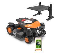 WORX Vision Cloud 4WD WR344E Robot Tondeuse 4000 m² sans Fil périphérique + Garage (évitement d'obstacles par IA, Navigation VSLAM + RTK Cloud, Pente de 84%, cartographie Automatique, Cut-to-Zero)