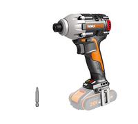 WORX Visseuse à Choc sans Fil Brushless 20V WX261.9, Légère et puissante 260Nm, 3000 tr/min, mandrin 6,35 mm HEX, 3 Vitesses, crochet et embout de vissage, livrée sans Batterie ni Chargeur