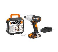 WORX Visseuse à Chocs sans Fil 20V WX291, Couple Max de 170 Nm, Mandrin 6,35mm, Pour Vis, Ecrous et Boulons, Vitesse Variable, Compacte et Légère, Eclairage LED, Livrée avec Batterie et Chargeur