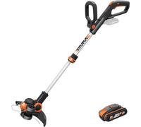 WORX WG163E.2 Débroussailleuse sans fil 20 V, 2 en 1, avec tête de coupe rotative à 90°, diamètre de coupe de 30 cm, manche télescopique (avec batterie 2 Ah et chargeur)