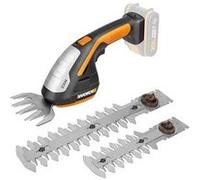 WORX Set Sculpte-Haies et Taille-Herbes sans Fil 20V WG801E.9, taille-haies 3 en 1, set de 3 lames avec malette de transport, livré sans batterie ni chargeur