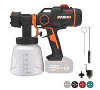 Worx WX020.9 Pistolet à peinture 20 V avec réglage de la vitesse + 4 buses de rechange (sans batterie)