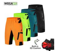 WOSAWE short de cyclisme homme VTT antichoc 5D short rembourré léger coupe ample vtt short de cyclisme pantalon d'équitation BE115-Q With Padded