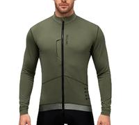 WOSAWE Veste de Cyclisme pour Homme Hiver Polaire Thermique Gilet de Sport Réfléchissant Vélo VTT Manteau (Veste Vert, L)