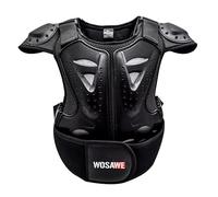 WOSAWE Veste de Protection de Moto Kid Réfléchissant Armure Gilet Motocross Armour Retour Support de Protection Vestes de Protection Garde Chemise pour Snowboard (05 Noir, S)