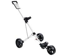 woshapce Chariot de golf pliable à 3 roues avec frein à pied, cadre en aluminium, support de carte de score, support en T, support de balles, roue de compteur de course pour parcours de golf compact