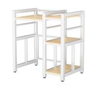 woshapce Kit d'empilage pour lave-linge, hauteur réglable, étagère de machine à laver, très résistant, 300 kg, avec support latéral, rangement pour le linge de salle de bain, blanc