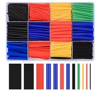 woshilaoDS 800 Pièces Gaine Thermorétractable, 2:1 Tube Thermorétractable à Double Paroi, Gaines Thermorétractables à Soudure Etanche, Tube Isolation électrique, 5 Couleurs, 12 Tailles