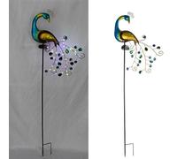 WOSHISHENXIAN Lampes solaires en forme de paon en métal pour décoration extérieure de jardin - Lampe solaire LED étanche pour chemin, patio, cour, pelouse, pavillon de fées, décoration extérieure