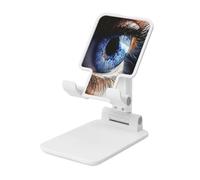 Woshuwo A Human Eye Support pliable pour téléphone portable à angle réglable en hauteur Compatible avec tous les smartphones Blanc