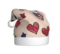 Woshuwo American Love Bonnet de Père Noël sans couture pour adulte