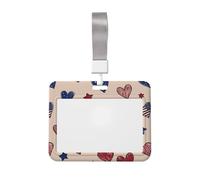 Woshuwo American Love Porte-badge coulissant en plastique rigide pour cartes de travail pour infirmières et bureau