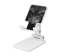 Woshuwo Angry Wolf Support pliable pour téléphone portable avec angle réglable en hauteur Compatible avec tous les smartphones Blanc