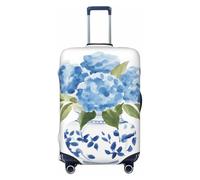 Woshuwo Aquarelle Fleur Bol Vase Hortensias Bleu Élastique Voyage Bagages Couverture Anti-Poussière Résistant aux Rayures Protection Valise pour 55,9 à 61 cm