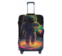 Woshuwo Astronaute Holding The Planet Earth Housse de bagage de voyage élastique anti-poussière et anti-rayures pour valises 55,9 à 61 cm