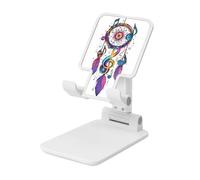 Woshuwo Attrape-rêves avec notes de musique - Support pliable pour téléphone portable - Angle réglable en hauteur - Compatible avec tous les smartphones - Blanc