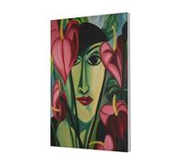 Woshuwo Belle femme jardin fleurs abstrait toile art poster esthétique impression peinture pour dortoir, chambre à coucher, salon, 30 x 45 cm encadré