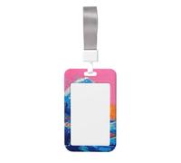 Woshuwo Big Wave Porte-badge coulissant en plastique rigide style graffiti pour infirmières et bureau