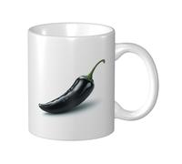 Woshuwo Black Chilli Tasse à café élégante en céramique pour la maison et le bureau 325 ml