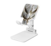 Woshuwo Black Evil In Luxury White Marble Support de téléphone portable pliable à angle réglable en hauteur Compatible avec tous les smartphones Blanc