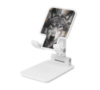 Woshuwo Blended Majestic Wolf Street Building Support pliable pour téléphone portable à angle réglable en hauteur Compatible avec tous les smartphones Blanc