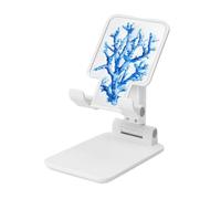 Woshuwo Blue Coral Support pliable pour téléphone portable à angle réglable Compatible avec tous les smartphones Blanc