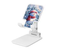 Woshuwo Bonhomme de neige dans la neige houx feuilles couronnes support pliable pour téléphone portable angle réglable hauteur bureau portable support de téléphone portable compatible avec tous les