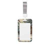 Woshuwo Bonhomme de neige vêtements d'hiver dans la forêt enneigée coulissant porte-badge d'identification en plastique dur étui de protection pour infirmières bureau