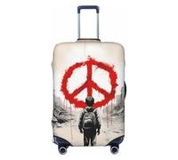 Woshuwo Boy Want Peace Graffiti Street Art Housse de bagage de voyage élastique résistant à la poussière et aux rayures pour valises 55,9 à 61 cm