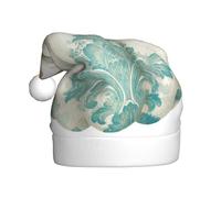 Woshuwo Chapeau de Père Noël Chinoiserie Aquarelle Citrouille Blanche Chapeau de Noël pour Adulte Chapeau de Noël Nouveauté