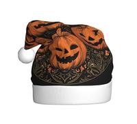 Woshuwo Chapeau de Père Noël Citrouilles Halloween Jack-O'-Lantern Chapeau de Noël fantaisie pour adulte